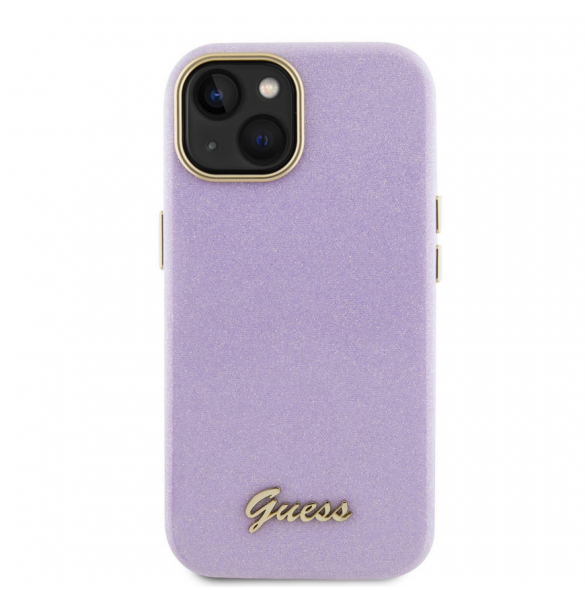 Guess PU Glitter helt inslaget fodral till iPhone 15 Lilac