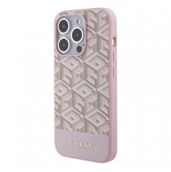 Guess PU G Cube MagSafe Fodral till iPhone 15 Pro Pink