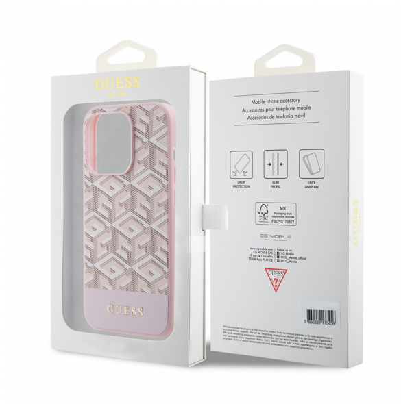 Guess PU G Cube MagSafe Fodral till iPhone 15 Pro Pink