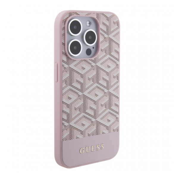 Guess PU G Cube MagSafe Fodral till iPhone 15 Pro Max Rosa