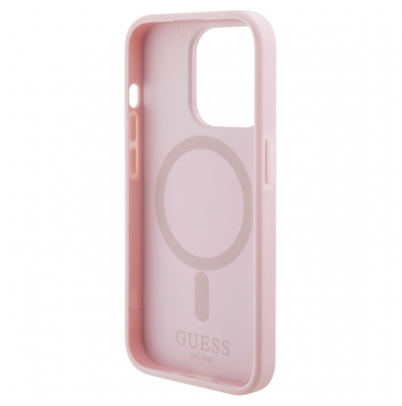 Guess PU G Cube MagSafe Fodral till iPhone 15 Pro Max Rosa