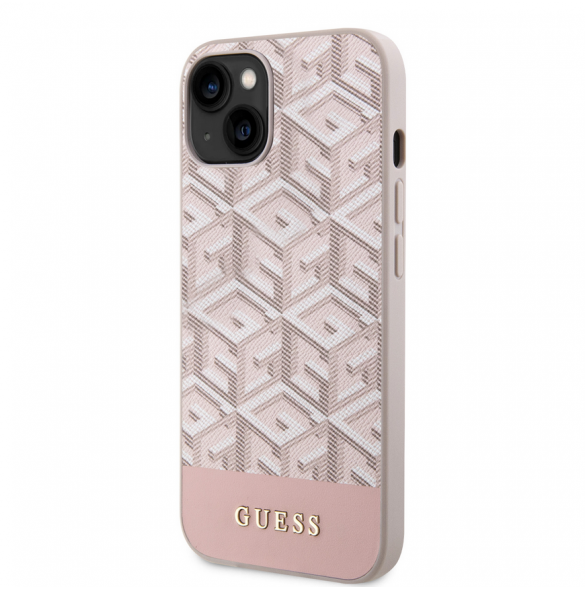 Guess PU G Cube MagSafe Fodral till iPhone 15 Rosa