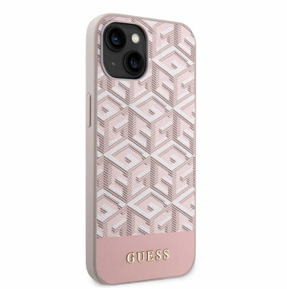 Guess PU G Cube MagSafe Fodral till iPhone 15 Rosa