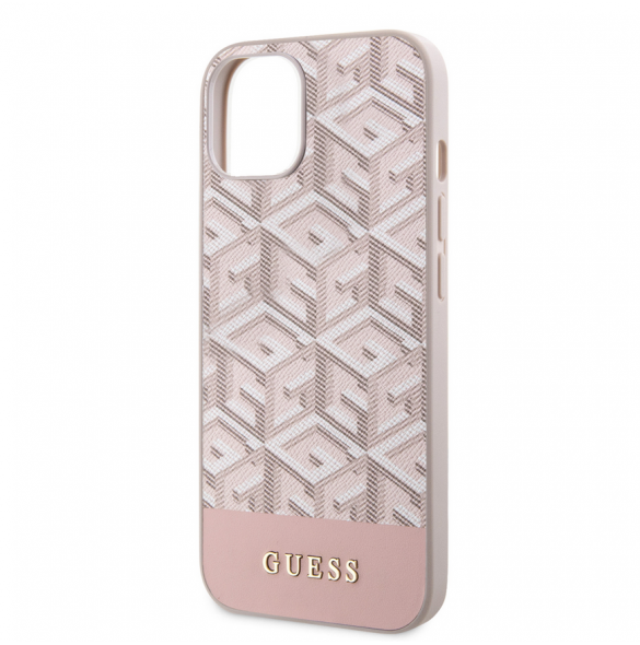 Guess PU G Cube MagSafe Fodral till iPhone 15 Rosa