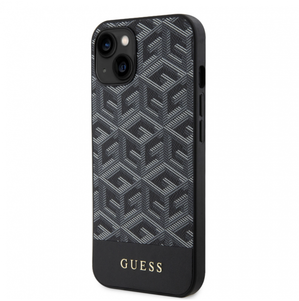 Guess PU G Cube MagSafe Fodral till iPhone 15 Svart