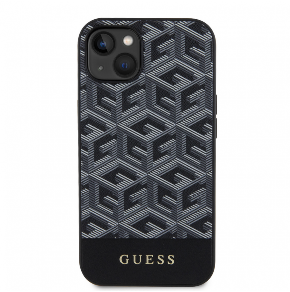 Guess PU G Cube MagSafe Fodral till iPhone 15 Svart