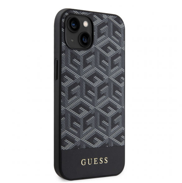 Guess PU G Cube MagSafe Fodral till iPhone 15 Svart