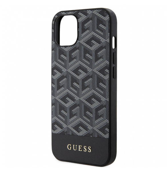 Guess PU G Cube MagSafe Fodral till iPhone 15 Svart