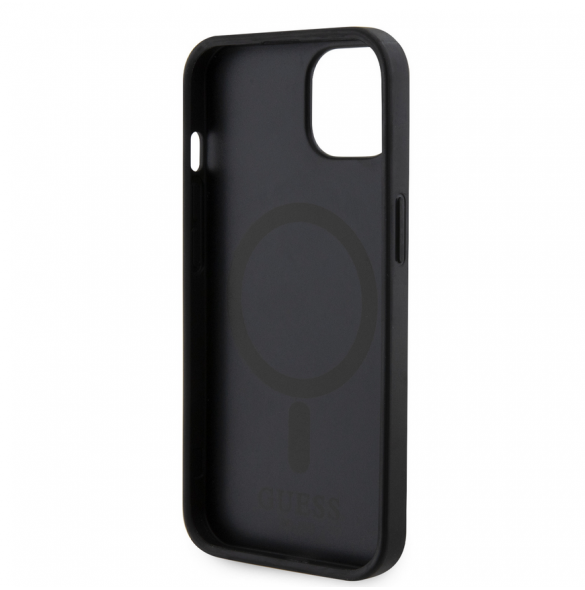 Guess PU G Cube MagSafe Fodral till iPhone 15 Svart