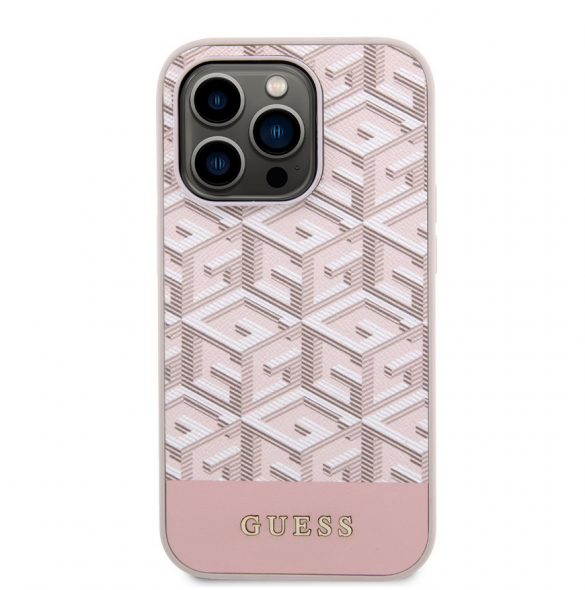 Guess PU G Cube MagSafe Fodral till iPhone 14 Pro Pink