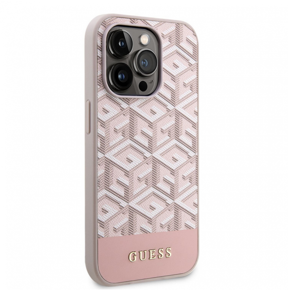 Guess PU G Cube MagSafe Fodral till iPhone 14 Pro Max Rosa
