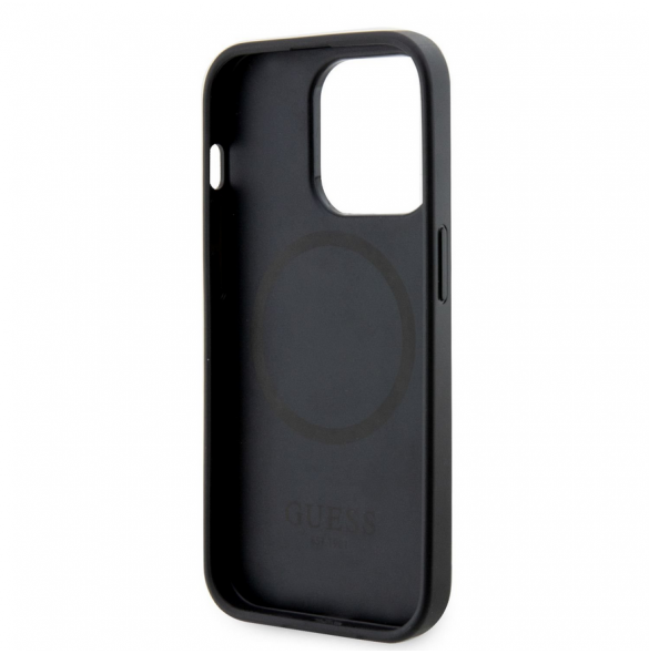 Guess PU G Cube MagSafe Fodral för iPhone 14 Pro Svart