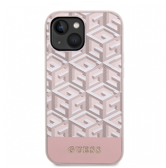 Guess PU G Cube MagSafe Fodral till iPhone 14 Rosa