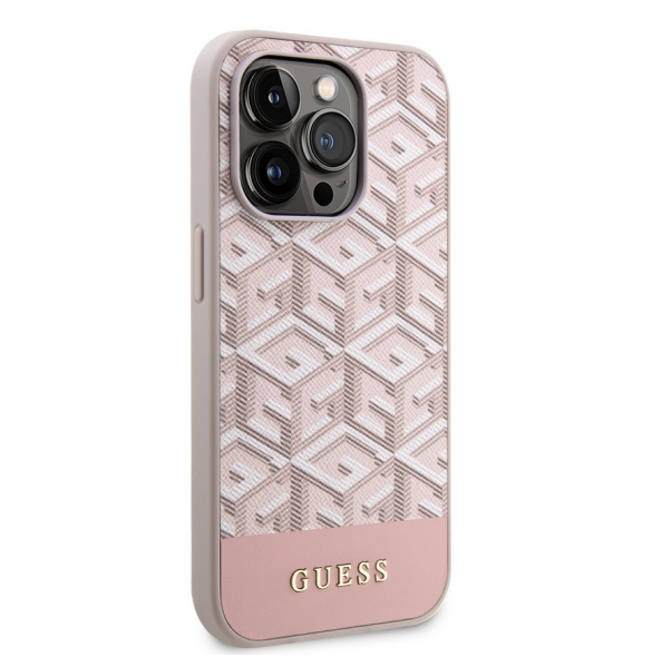 Guess PU G Cube MagSafe Fodral till iPhone 13 Pro Pink