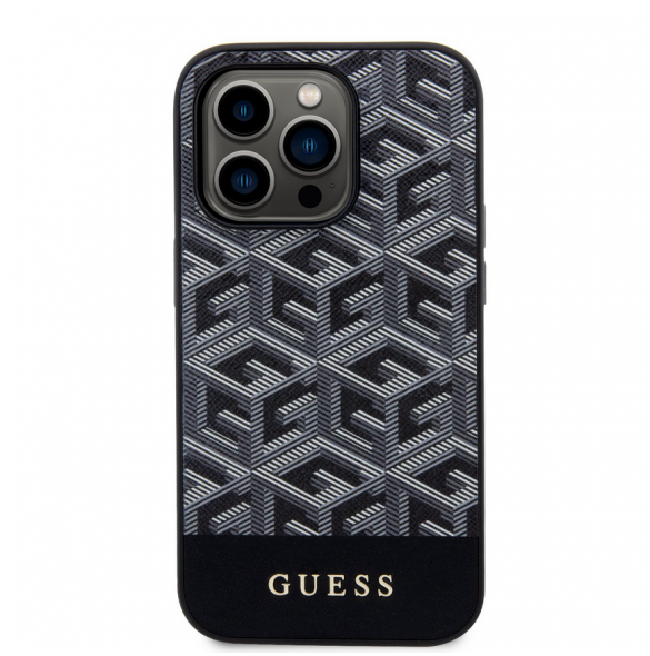 Guess PU G Cube MagSafe Fodral till iPhone 13 Pro Svart