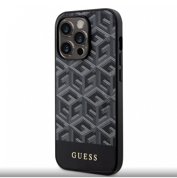Guess PU G Cube MagSafe Fodral till iPhone 13 Pro Svart