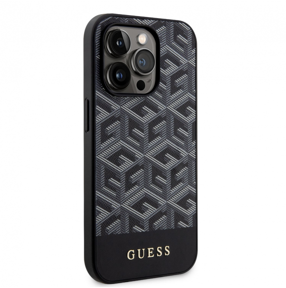 Guess PU G Cube MagSafe Fodral till iPhone 13 Pro Svart