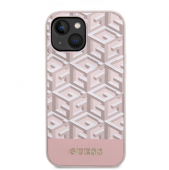 Guess PU G Cube MagSafe Fodral till iPhone 13 Rosa