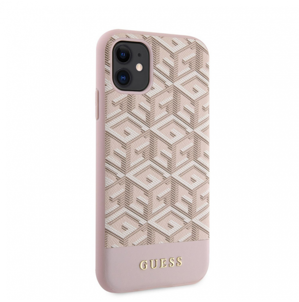 Guess PU G Cube MagSafe Fodral till iPhone 11 Rosa