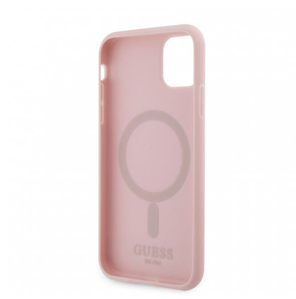 Guess PU G Cube MagSafe Fodral till iPhone 11 Rosa