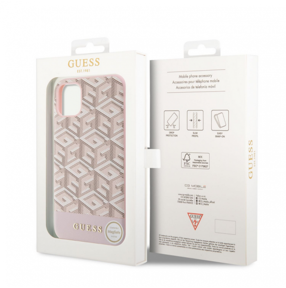 Guess PU G Cube MagSafe Fodral till iPhone 11 Rosa
