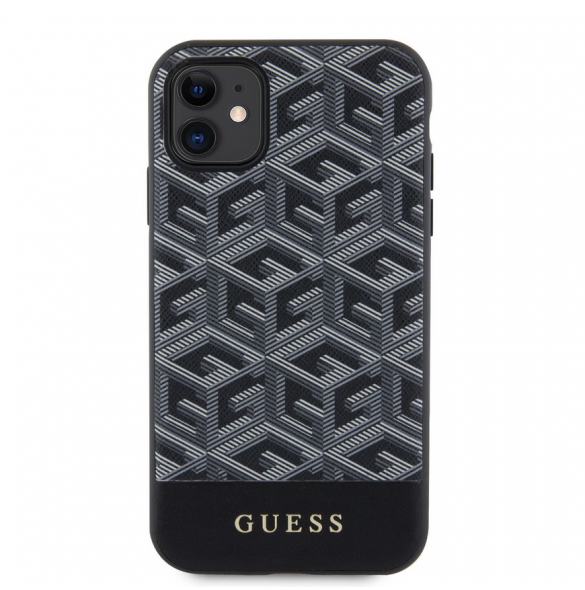 Guess PU G Cube MagSafe Fodral till iPhone 11 Svart