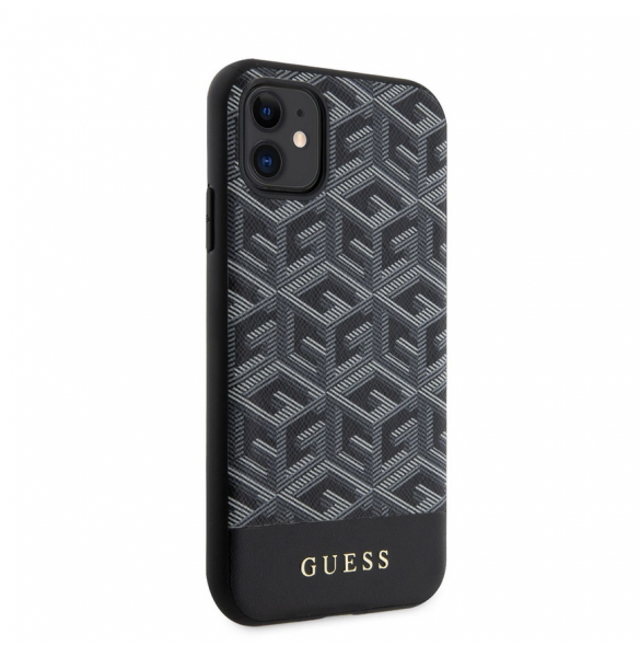 Guess PU G Cube MagSafe Fodral till iPhone 11 Svart
