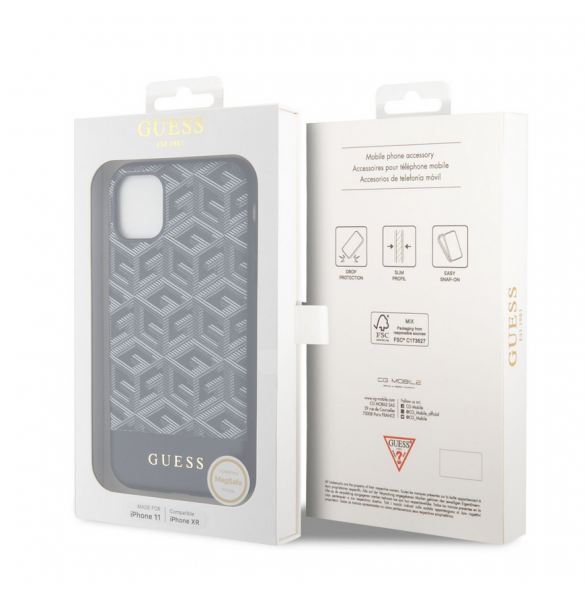 Guess PU G Cube MagSafe Fodral till iPhone 11 Svart