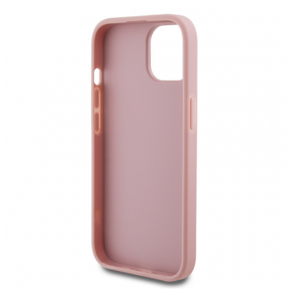 Guess PU Fixed Glitter 4G metalllogofodral för iPhone 13 Rosa