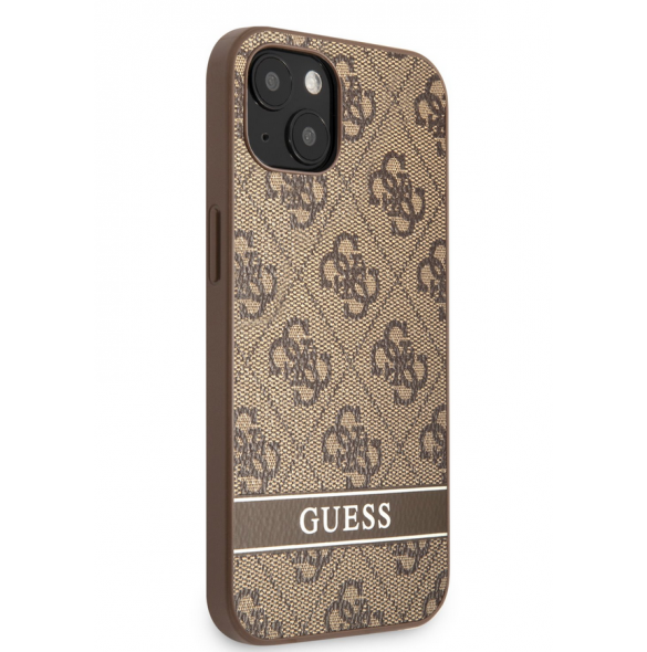 Guess PU 4G Stripe Fodral till iPhone 13 Brun
