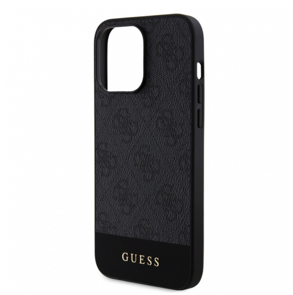 Guess PU 4G Stripe MagSafe Fodral för iPhone 15 Pro Svart