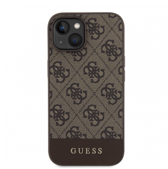 Guess PU 4G Stripe MagSafe Fodral till iPhone 15 Brun