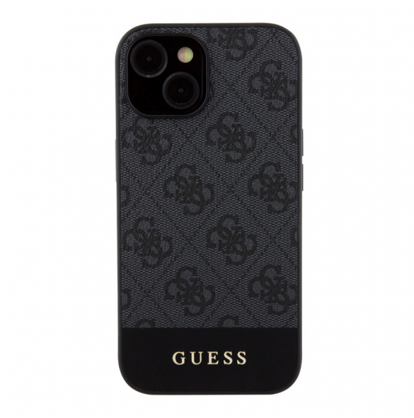 Guess PU 4G Stripe MagSafe Fodral för iPhone 15 Svart