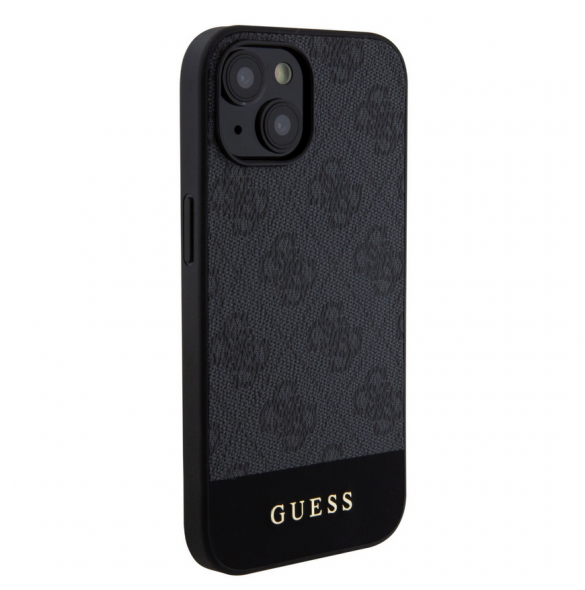 Guess PU 4G Stripe MagSafe Fodral för iPhone 15 Svart