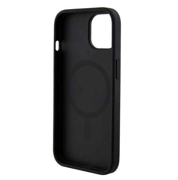 Guess PU 4G Stripe MagSafe Fodral för iPhone 15 Svart