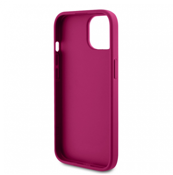 Guess PU 4G Strass metalllogofodral för iPhone 15 Rosa