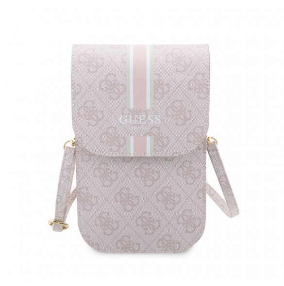 Guess PU 4G Printed Stripes Telefonväska Rosa
