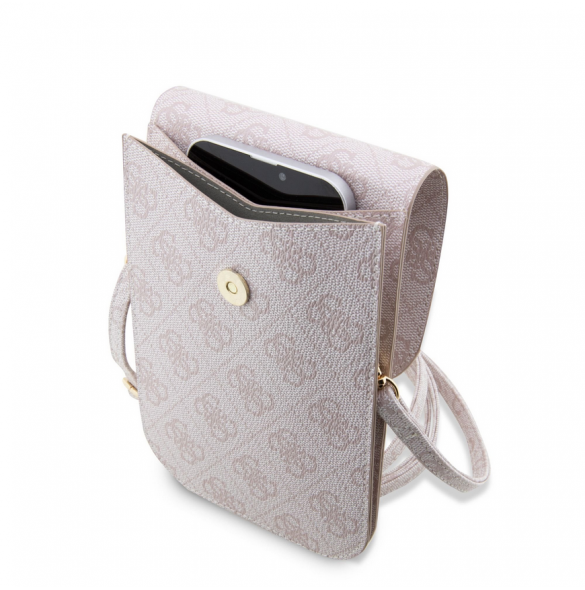 Guess PU 4G Printed Stripes Telefonväska Rosa