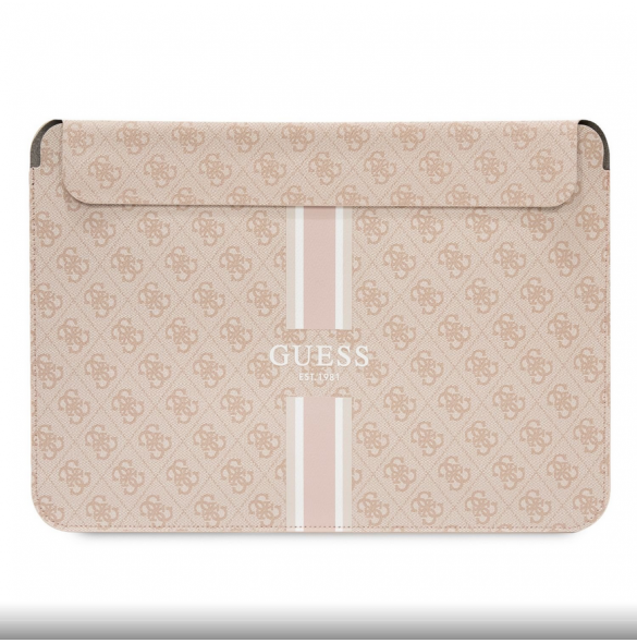Guess PU 4G Printed Stripes Datorfodral 13/14" Rosa