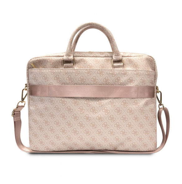 Guess PU 4G Printed Stripes datorväska 15/16" Rosa