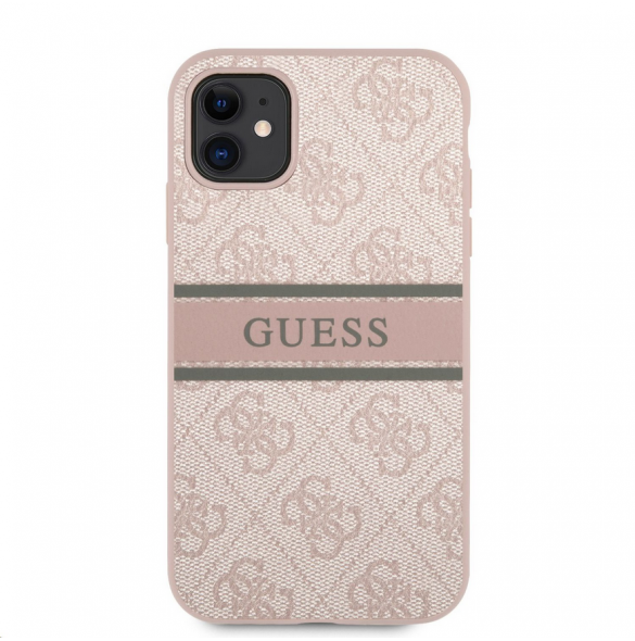 Guess PU 4G Printed Stripe Fodral till iPhone 11 Rosa