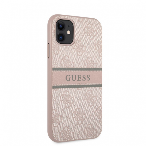 Guess PU 4G Printed Stripe Fodral till iPhone 11 Rosa
