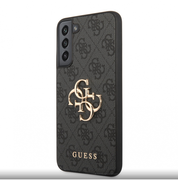Guess PU 4G metalllogofodral för Samsung Galaxy S23+ Grå