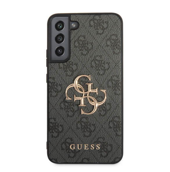 Guess PU 4G metalllogofodral för Samsung Galaxy S23+ Grå