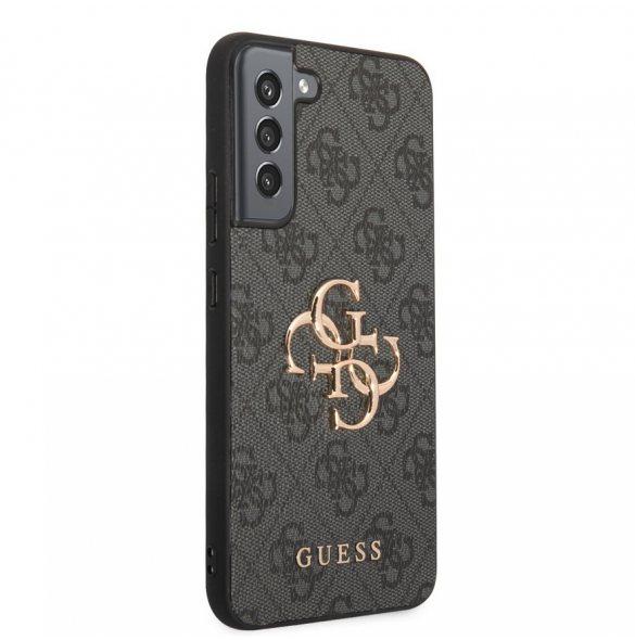 Guess PU 4G metalllogofodral för Samsung Galaxy S23+ Grå