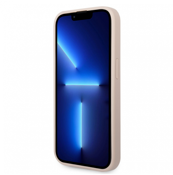Guess PU 4G metalllogofodral för iPhone 14 Pro Pink