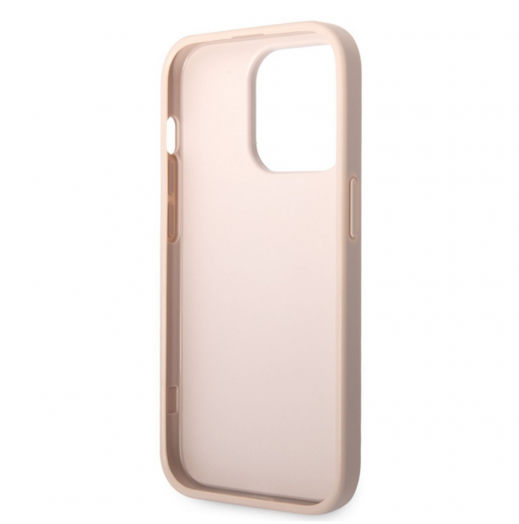 Guess PU 4G metalllogofodral för iPhone 14 Pro Pink