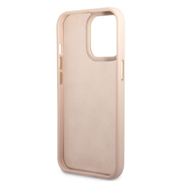 Guess PC/TPU 4G Metal Camera Outline Case för iPhone 14 Pro Pink