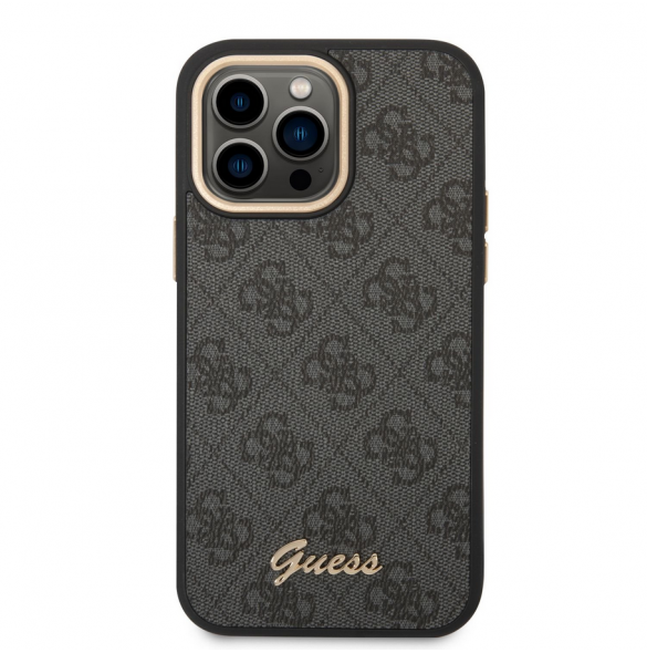 Guess PC/TPU 4G Metal Camera Outline Fodral för iPhone 14 Pro Svart