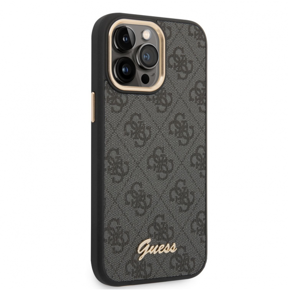 Guess PC/TPU 4G Metal Camera Outline Fodral för iPhone 14 Pro Svart